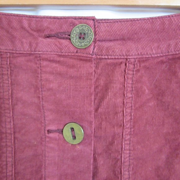 Pilcro and Letterpress Anthropologie Corduroy Skirt Burgundy Knee Size Small - Picture 5 of 13